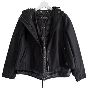 Max Mara Weekend Hybrid 3-in-1 Zip Hooded Zip Jacket Padded Vest Liner US 8